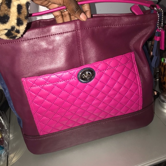 Coach Park Quilted Color block Hobo - Picture 8 of 8